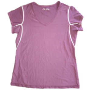 SportHill Women's Size Medium Burgundy Active Wear Breathable Short Sleeve Top